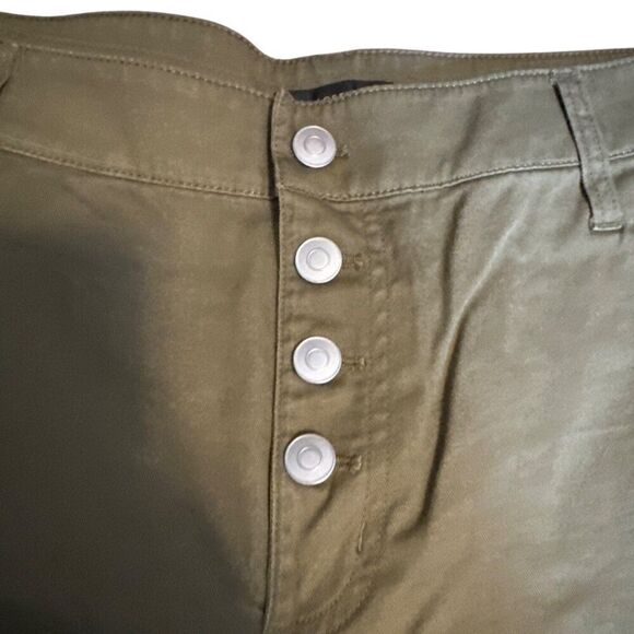 J.Crew Womens Olive Green Wide-Leg Button-Fly Pants Size 10 - Picture 3 of 4